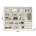 Ver imagem 4 de Guarda Roupa Monterey com Portas de Correr 100% Mdf – Mademarcs - Off White/peroba/off White