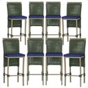 Ver imagem 1 de 8 Banqueta em Alumínio Roma Fendi Corda Náutica Tecido 10
