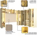 Ver imagem 4 de Guarda Roupa Modulado 03 Innova Reflecta 12 Portas Off White - Gelius