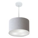 Ver imagem 1 de Lustre Pendente Cilíndrico Vivare Md-4211 Cúpula em Tecido 35x25cm - Bivolt - Rustico Cinza - Bivolt