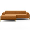 Ver imagem 5 de Sofá 3 Lugares Chaise Esquerdo Sala Molino 245cm D02 Pés D\'ouro Couríssimo Whisky B-90