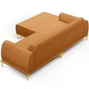 Ver imagem 4 de Sofá 3 Lugares Chaise Esquerdo Sala Molino 245cm D02 Pés D\'ouro Couríssimo Whisky B-90