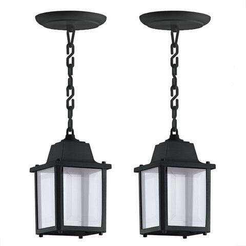 2 Un Luminária Pendente Externo Colonial Plastico Preto Alz14