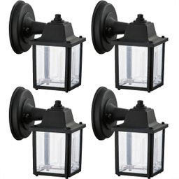 4 Un Luminária Arandela Externo Colonial Plastico Preto Alz17 - 1