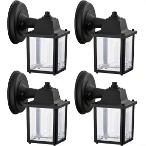 4 Un Luminária Arandela Externo Colonial Plastico Preto Alz17