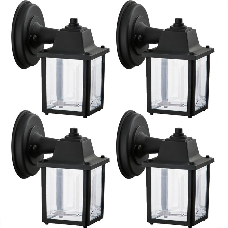 4 Un Luminária Arandela Externo Colonial Plastico Preto Alz17