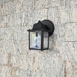 4 Un Luminária Arandela Externo Colonial Plastico Preto Alz17 - 9