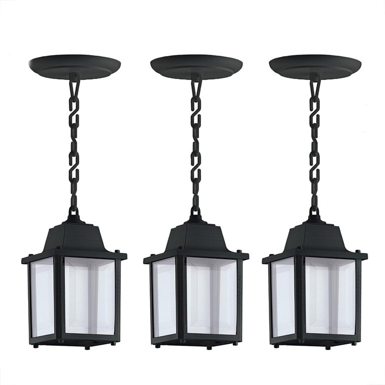 Luminária Pendente Externo Colonial Plastico Preto Alz14