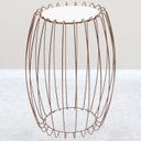 Ver imagem 2 de Mesa Apoio Lateral 43 Cm Tampo Vidro Branco Base Metal Cobre Nacc