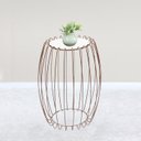 Ver imagem 6 de Mesa Apoio Lateral 43 Cm Tampo Vidro Branco Base Metal Cobre Nacc