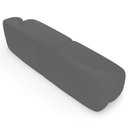 Ver imagem 2 de Sofá 3 Lugares Curvo Orgânico com 02 Poltronas para Sala Living 220cm Barolo L06 Veludo Grafite - Ly