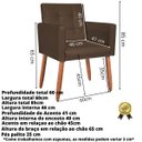 Ver imagem 2 de Poltrona Decorativa Tecido Corano Pés Palito para Recepção Clinica Base Reforçada