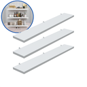 Ver imagem 2 de Kit 3 Prateleira Branca 60X10 + Suporte Flutuante Mdf  Organizadora Decoração Cozinha Banheiro Sala