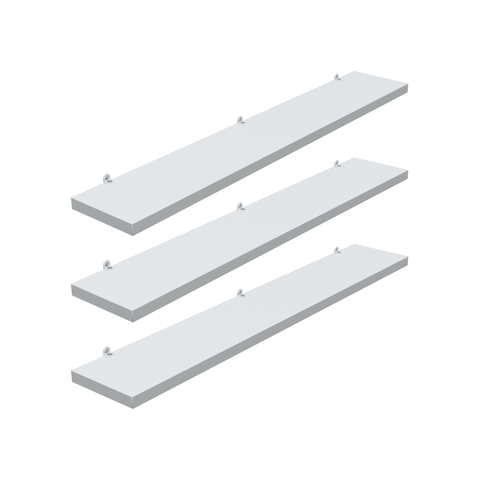 Kit 3 Prateleira Branca 60X10 + Suporte Flutuante Mdf  Organizadora Decoração Cozinha Banheiro Sala