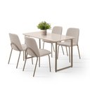 Ver imagem 2 de Conjunto para Sala de Jantar com 4 Cadeiras Dora Bege/Champagne/Off White