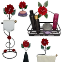 Ver imagem 1 de Kit de banheiro com 5 peças porta shampoo porta papel higienico saboneteira cabide e porta toalhas p