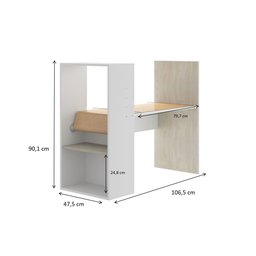 Mesa de desenho infantil 106,5cm c/ Prateleiras 1007 KIDS BE Mobiliário - BE Mobiliário Branco/ Avei - 2 Mesa de desenho infantil 106,5cm c/ Prateleiras 1007 KIDS BE Mobiliário - BE Mobiliário Branco/ Avei - 2