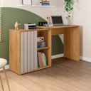 Ver imagem 1 de Mesa para Computador Amel Home 140cm Porta Ripada de Correr Mdp Mel/cacao G11 - Gran Belo
