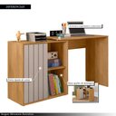 Ver imagem 3 de Mesa para Computador Amel Home 140cm Porta Ripada de Correr Mdp Mel/cacao G11 - Gran Belo