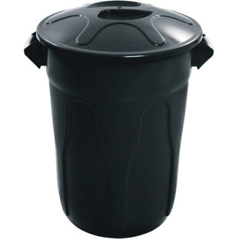 Cesto de Lixo Plastico com Tampa 100 Litros - Preto