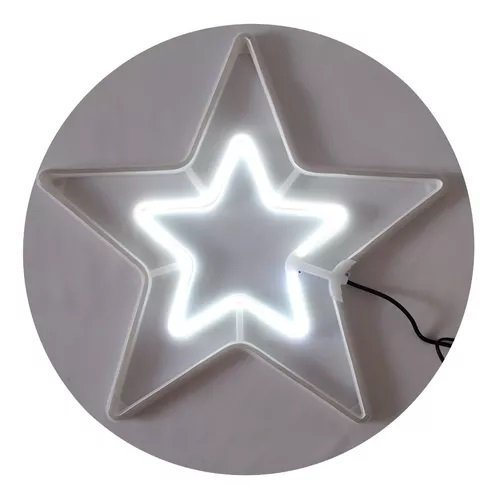 Estrela Neon Grande 60 Cm Branco Frio 8 Funções Natal 220v - 3