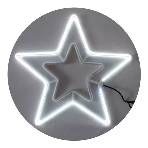 Estrela Neon Grande 60 Cm Branco Frio 8 Funções Natal 220v - 2