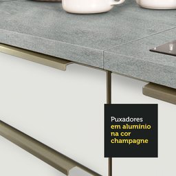 Armário de Cozinha Completa 270cm Branco Branco Veludo Lux Madesa 01 - 8