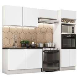 Armário de Cozinha Completa 270cm Branco Branco Veludo Lux Madesa 01 - 3