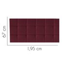 Ver imagem 2 de Painel Estofado Luxo Espanha 195cm King Size para Cama Box Suede Bordô - Gat Magazine