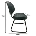 Ver imagem 2 de Cadeira Executiva Costurada Base Trapézio – Corino Preto