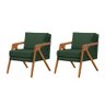 Kit 2 Poltronas Decorativas Mona Onix Madeira Maciça Veludo Verde - 2