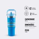 Ver imagem 4 de Garrafa Térmica Tumbler Flip Straw Varsity Azure Stripes 887ml - Stanley R8485