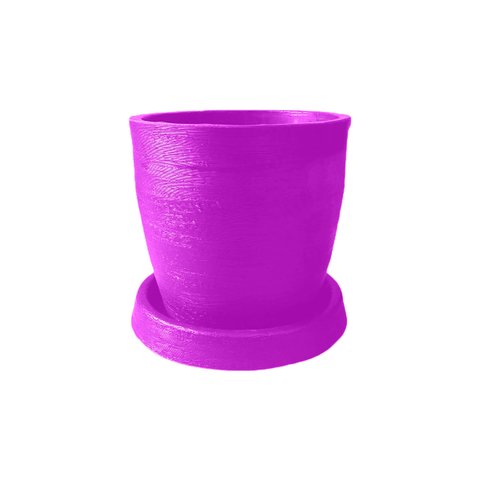 Vaso Plantar com Prato 30x30 Classico Oval Moderno Polietileno Bgplasticos V13 Rosa 022