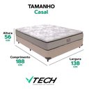 Ver imagem 5 de Cama Box Casal Four Season Pillow Top Molas Ensacadas Tecido Bege Vtech
