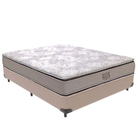 Cama Box Casal Four Season Pillow Top Molas Ensacadas Tecido Bege Vtech