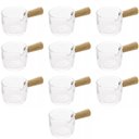 Ver imagem 1 de 10 Molheiras Cremeira de Vidro 100ml Cabo de Bambu Lyor Caldas Mesa Posta Molhos Shoyu