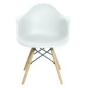 Ver imagem 3 de Cadeira Eiffel Base Madeira com Braços Branca - Mor 009403