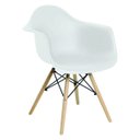 Ver imagem 1 de Cadeira Eiffel Base Madeira com Braços Branca - Mor 009403