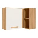 Ver imagem 1 de Armario Aereo Canto 89 Cm 16984 Freijo Off White Cristal Nicioli