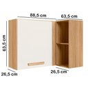 Ver imagem 3 de Armario Aereo Canto 89 Cm 16984 Freijo Off White Cristal Nicioli
