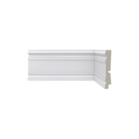 Rodape de Poliestireno 9,6cm Branco 444 Santa Luzia:branco