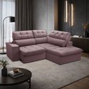 Ver imagem 3 de Sofá 3 Lugares Retrátil Reclinável Chaise Direito 243cm Solin F04 Veludo Lilás - Lyam Decor