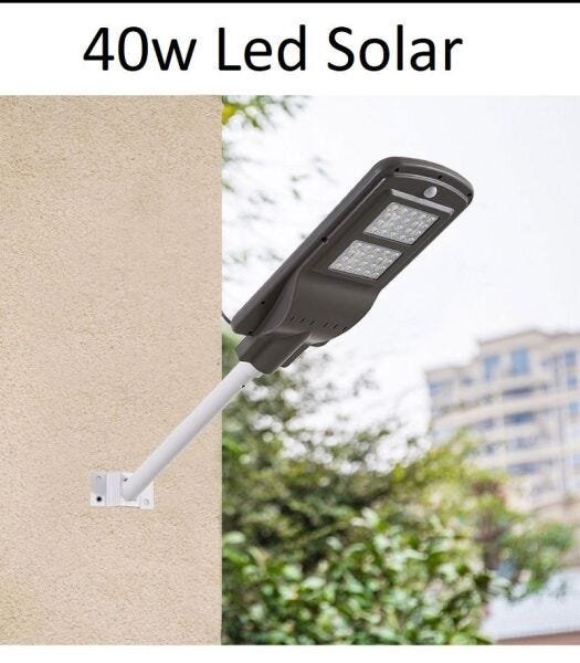 Luminária Solar Publica Led Com Placa Fotovoltaica Integrada Completa