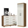Cômoda 8 Gavetas 2014148 e Armário Multiuso New 2000192 Atacama Off White - Aramóveis - 1