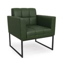 Ver imagem 2 de Poltrona Sala Decorativa Elisa Base Industrial Preta Sintético Pu Verde D03 - D’Rossi