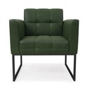 Ver imagem 5 de Poltrona Sala Decorativa Elisa Base Industrial Preta Sintético Pu Verde D03 - D’Rossi