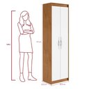 Ver imagem 5 de Armário Multiuso Davi 2 Portas 4 Prateleiras 50.4cm MDP Amêndoa e Branco Móveis Lopas