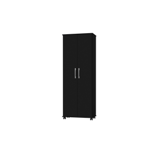 Armário Arezo Organizador Multiuso 2 Portas Com Rodinhas:Black