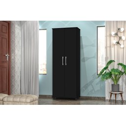 Armário Arezo Organizador Multiuso 2 Portas Com Rodinhas:Black - 2