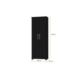 Armário Arezo Organizador Multiuso 2 Portas Com Rodinhas:Black - 3